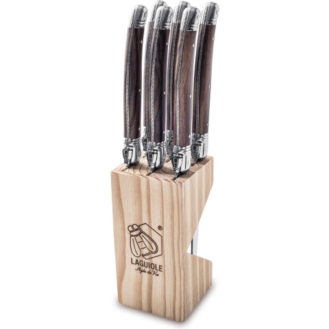 Laguiole Style de Vie Steakmessen Premium Line Dark Wood - 6 stuks