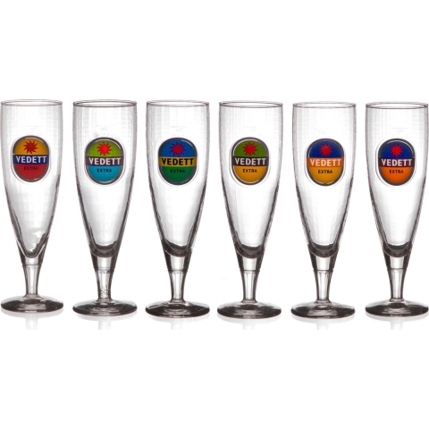 Vedett Bierglazen op Voet Extra - 330 ml - 6 stuks