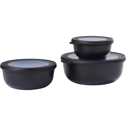 Mepal Multikom Set Nordic Black 3-Delig (350, 750 ml en 1.25 Liter)