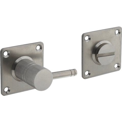 Intersteel | Rozet met toilet-/badkamersluiting 42x42x2mm | Vierkant | RVS Geborsteld