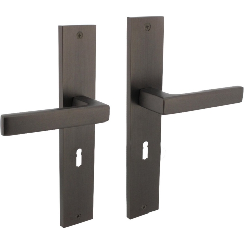 Intersteel Deurkruk Hera op schild 245x45 mm sleutelgat 56 mm antracietgrijs