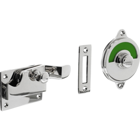 Intersteel | WC-overslag met bocht rood / groen | Chroom