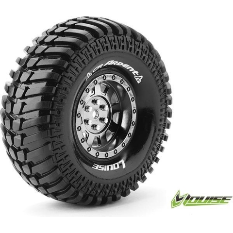 Louise CR-ARDENT Banden Set - Super Soft - 1.9" Velgen Zwart/chrome - Hex 12mm