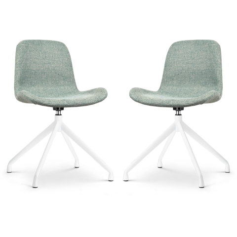 Nolon Nola-Fé Draaibare Eetkamerstoelen Set van 2 Zacht groen - Wit