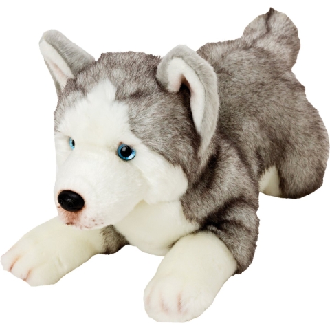 Suki Gifts pluche knuffeldier hond - Husky - 34 cm - Honden knuffels -