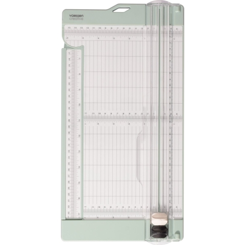 Papiersnijder - 30,5 x 15 cm - met uitschuifbare liniaal en rilfunctie - mint -