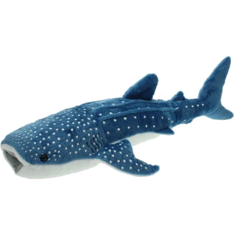 Walvis haai knuffel - pluche - blauw - 54 cm - Haaien/Vissen - Dieren -