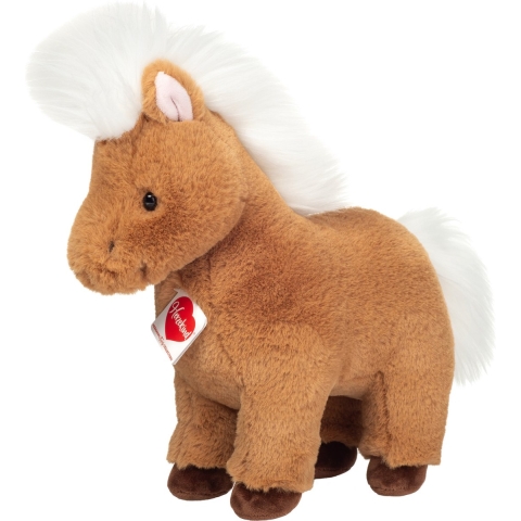 Knuffeldier Shetland Pony/paardje - zachte pluche stof - premium kwaliteit knuffels - bruin - 30 cm -