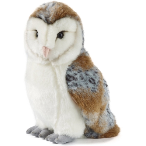 Living Nature Knuffel Uil - Kerkuil - pluche - 30 cm - uilen knuffeldier -
