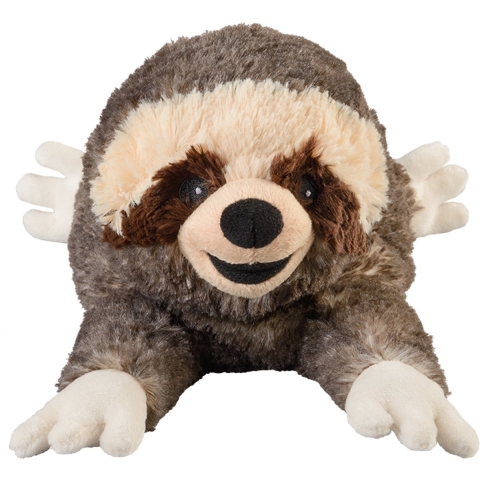 Warmte/magnetron opwarm knuffel - Luiaard - bruin - 33 cm - pittenzak -