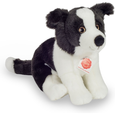 Knuffeldier hond Border Collie - zachte pluche stof - premium kwaliteit knuffels - zwart/wit - 25 cm -