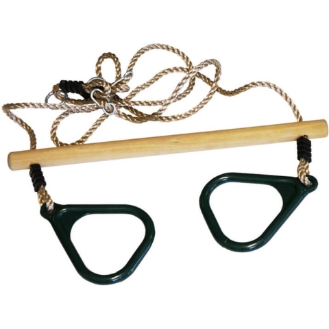 Kinder speeltoestel trapeze met ringen groen 16 x 21 cm -