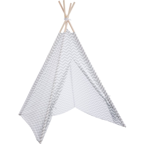 Atmosphera Tipi speeltent voor kinderen - 120 x 120 x 160 cm - grijs - wigwam -