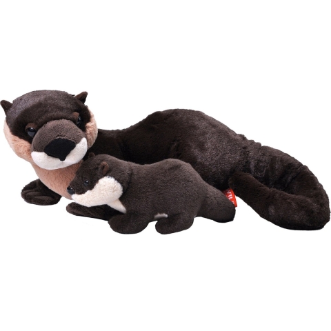 Pluche knuffel dieren familie rivier otters 36 cm -