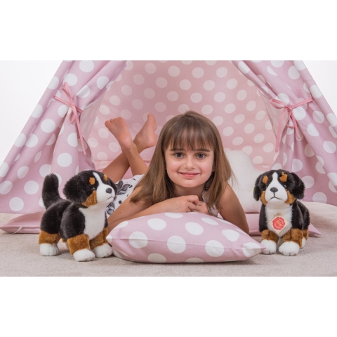 Knuffeldier hond Berner Sennen - zachte pluche stof - premium knuffels - multi kleuren - 23 cm -