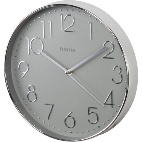 Hama Wandklok Elegance Ø 30 Cm Geluidsarm Zilver/grijs