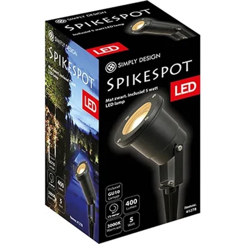 Simply Design LED Spikespot GU10 5W 3000K Zwart/Metaal