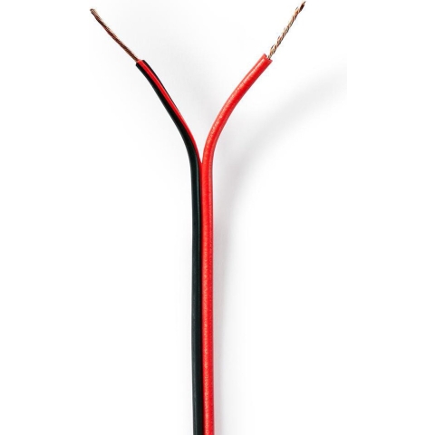 Nedis CAGW0500BK1000 Speaker-kabel 2x 0,50 Mm2 100 M Folieverpakking |zwart/rood