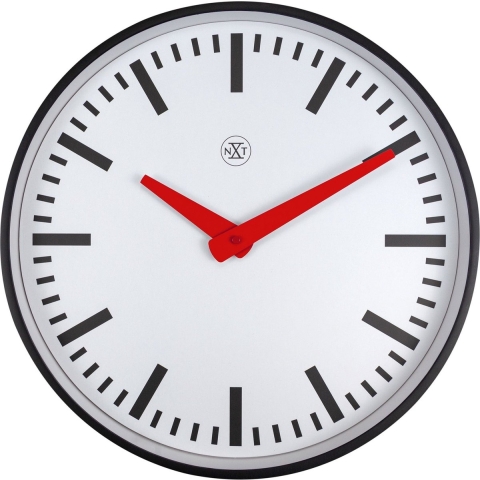 NeXtime NX-7360ST Stationsklok - 25.5cm - Stille Wandklok - Wit - NXt By - "Newcastle"