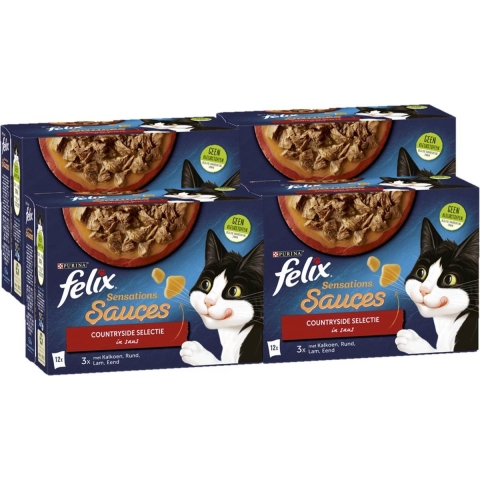 4x Felix Sensations Sauces Countryside Selectie in Saus 12 x 85 gr
