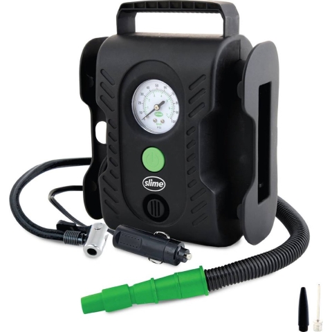 Slime Multi-Purpose Tyre Kompressor Compressor 7 bar 12V-adapter voor kabelgebruik, Analoge Manometer, Met werklamp