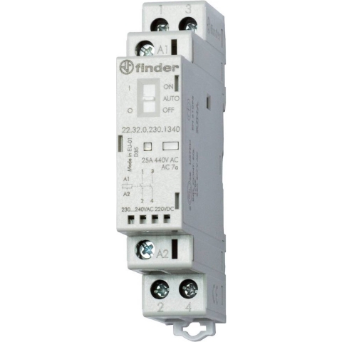 Finder 22.32.0.012.4340 Contactor 2x NO 12 V/DC, 12 V/AC 25 A 1 stuk(s)