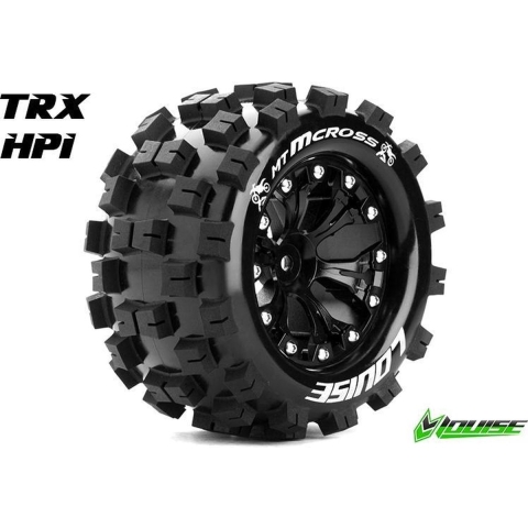 Louise MT-MCROSS banden op 2.8" Velgen Zwart - 1/2" Offset - Hex 12mm