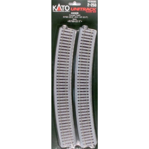 H0 Kato Unitrack 2-250 Gebogen rails 4 stuk(s)