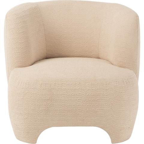 J-Line zetel 1-Zit Gebreid - textiel|hout - wit