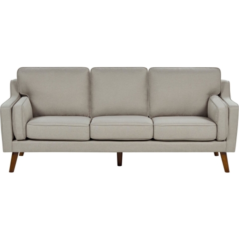 Beliani - LOKKA - Driezitsbank - Beige - Polyester