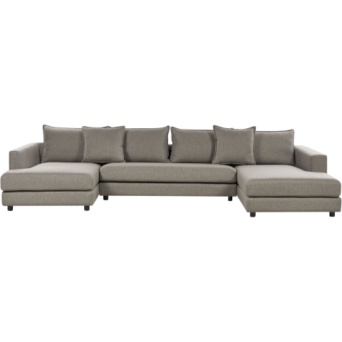 Beliani - LILVIKEN - Bank U-vormig - Taupe - 5 persoons - Polyester