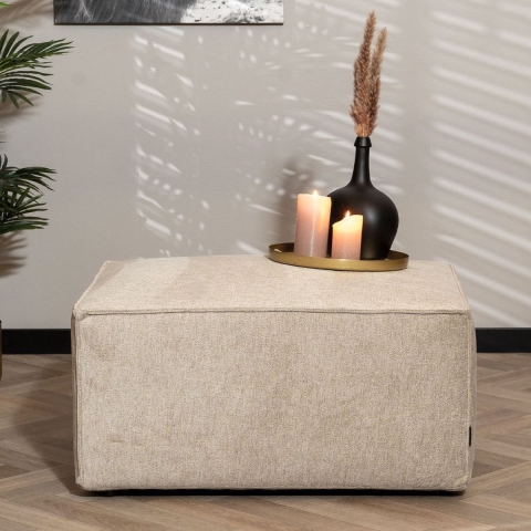 Bronx71 Scandinavische hocker Memphis stof gemêleerd taupe