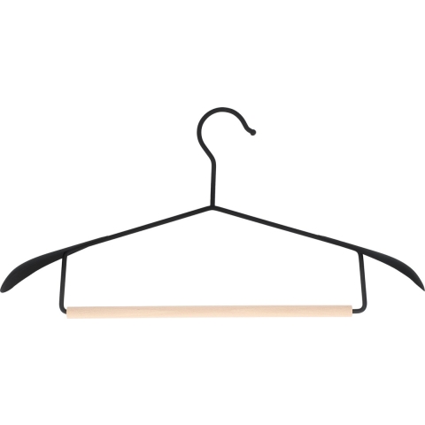 QUVIO Kledinghanger - set van 5 - Zwart en hout