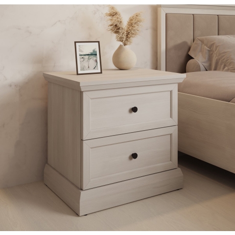 Meubella Nachtkastje Leroy - Wit eiken - 52 cm