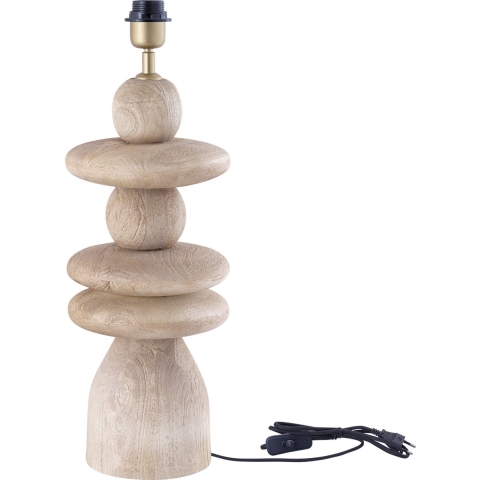 PTMD Callain Natural mango wood table lamp base round