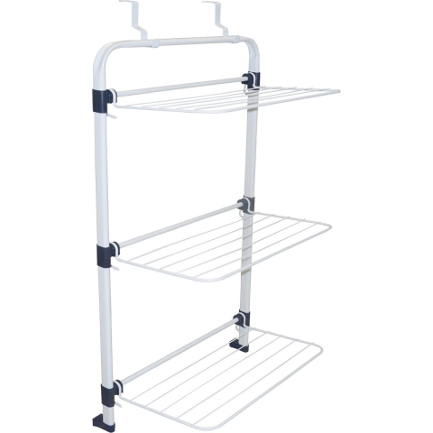 Wasrek/droogrek - zilver - metaal - 54 x 32 x 94 cm - hangend -