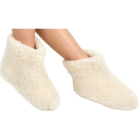 Witte wollen sloffen/pantoffels voor dames/heren 37 -