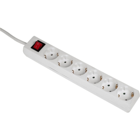 Hama 6-Way Power Strip With Switch And Child Protection 5 M White