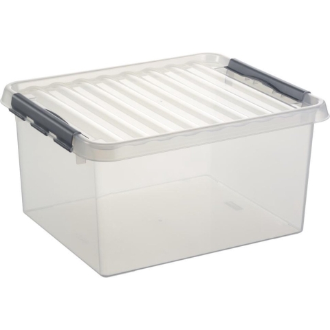 Sunware Q-Line Opbergbox 36L Transparant/Grijs