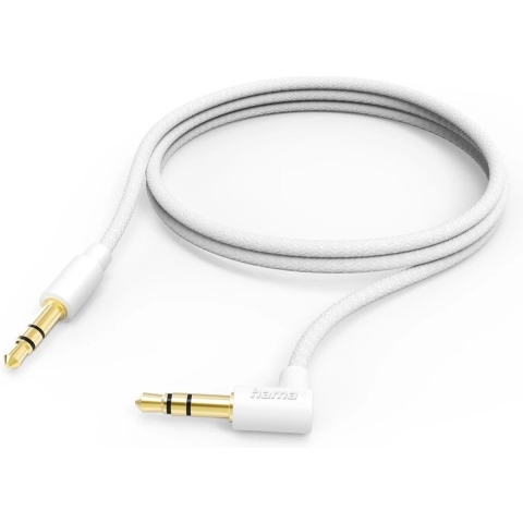 Hama Aux-kabel 3,5-mm Jack – 3,5-mm Jack 90° Haakse Stekker 1,0 M Wit