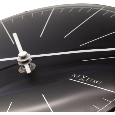 NeXtime NE-3506ZW Wandklok Big Stripe Ø20 Glas Zwart