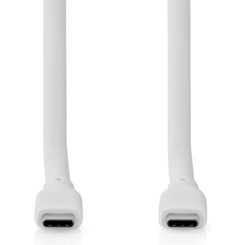 Nedis CCGB64800WT15 Usb-kabel Usb 3.2 Gen 1 Usb-c™ Male Usb-c™ Male 60 W 4k@60hz 5 Gbps Vernikkeld 1.50 M Rond Silicone Wit Doos