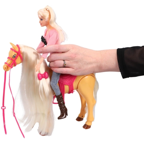 Pop met echt Lopend Paard Speelset