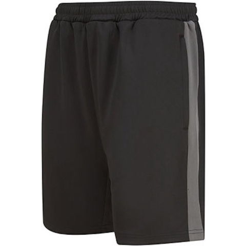 Finden+Hales FH886 Adults Knitted Shorts With Zip Pockets - Black/Gunmetal Grey - L