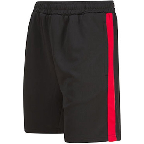 Finden+Hales FH886 Adults Knitted Shorts With Zip Pockets - Black/Red - S