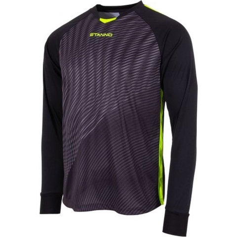 Stanno 415004K Vortex Keeper Shirt Long Sleeve Kids - Black-Neon Yellow - 152