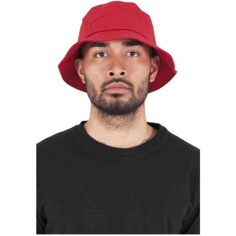Flexfit FX5003 Flexfit Cotton Twill Bucket Hat - Red - One Size