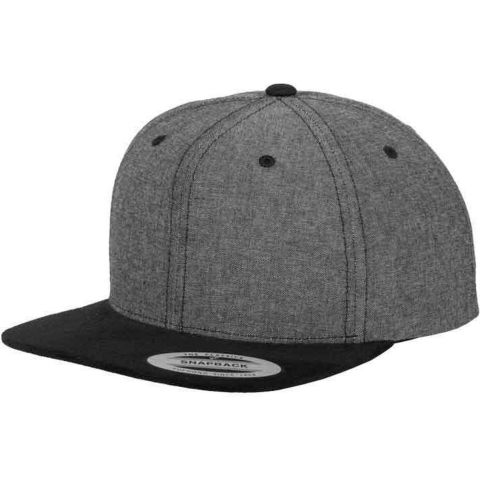 Flexfit FX6089CH Chambray-Suede Snapback - Black/Black - One Size
