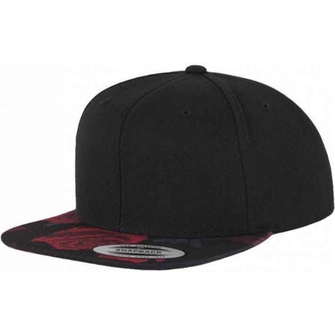 Flexfit FX6089R Roses Snapback - Black/Red (Roses) - One Size