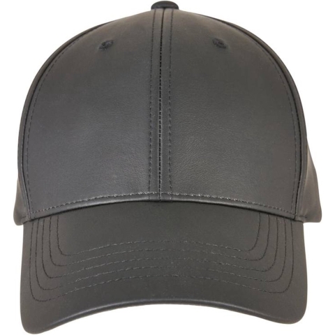 Flexfit FX6245AL Synthetic Leather Alpha Shape Dad Cap - Black - One Size